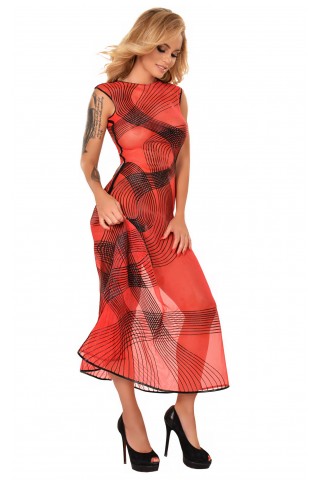 Секси фигуралнa дълга рокля с двойна оплетка от 3D Printed Datex